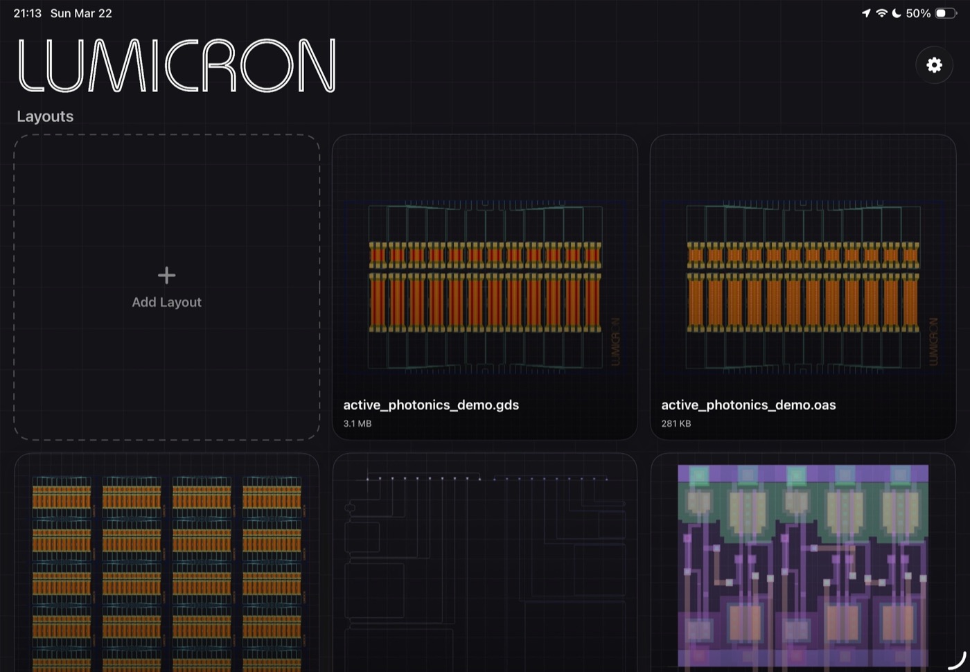 Lumicron on iPad — screenshot 1